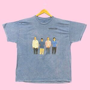 Weezer The Blue Album Tour Rock Band Mineral Wash Tee 2X